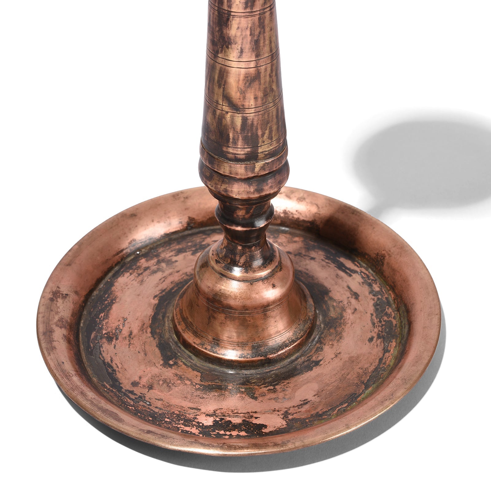 Brass Candlestick From Rajasthan - 19th Century