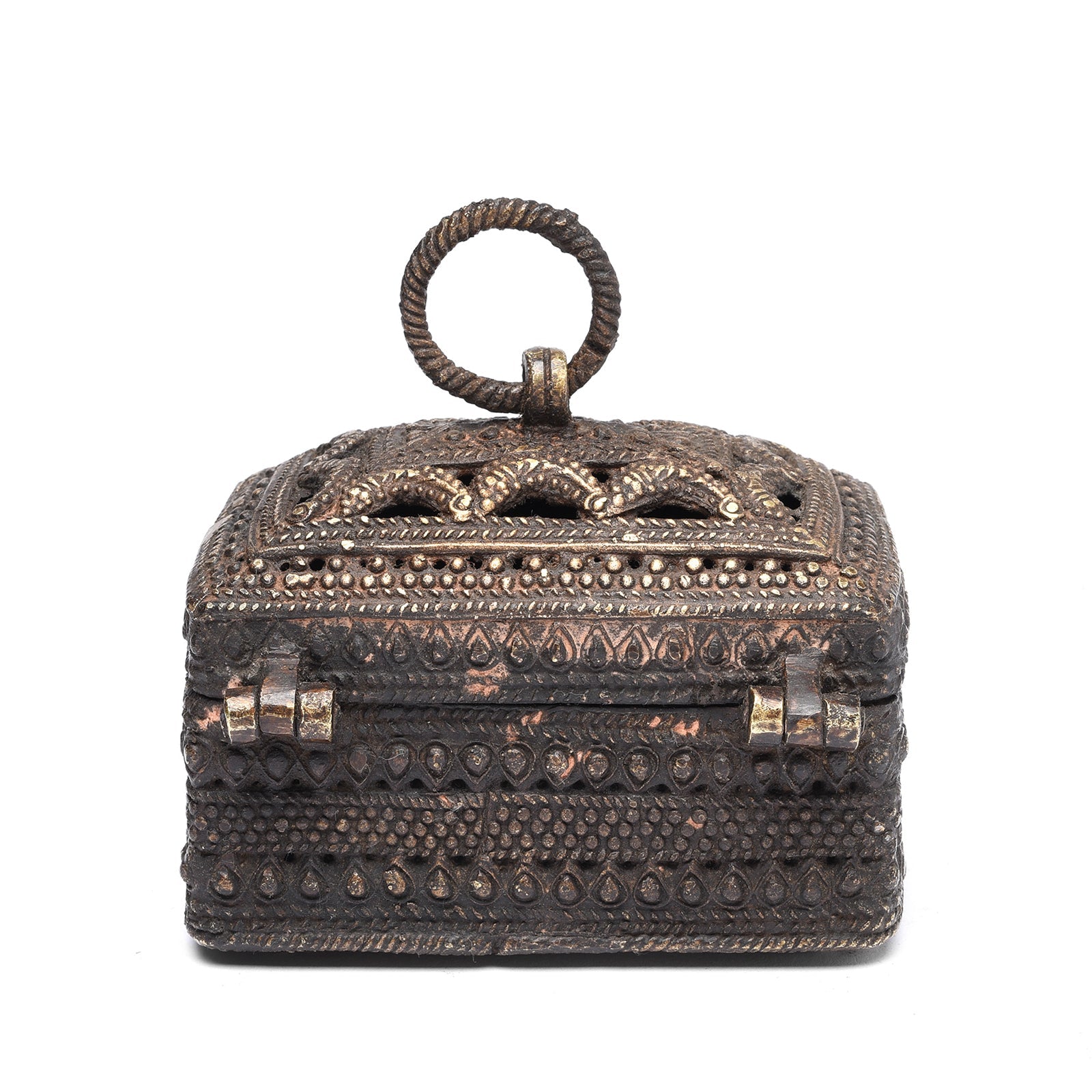 Brass Dhokra Work Money Box From Orissa - 1960's