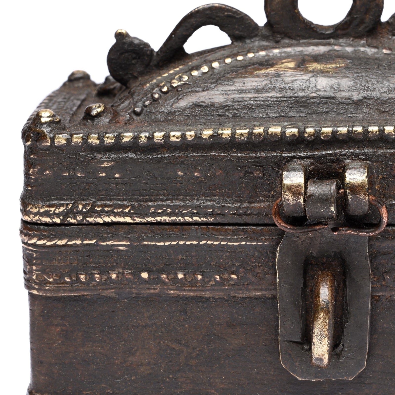 Brass Dhokra Work Money Box From Orissa - 19thC