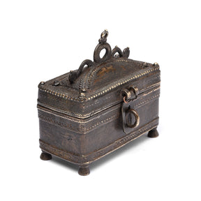 Brass Dhokra Work Money Box From Orissa - 19thC