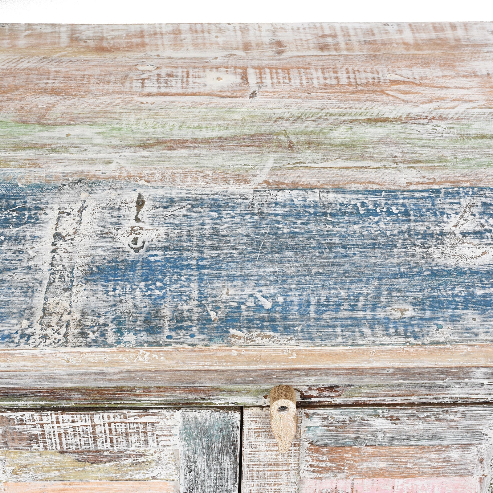 Reclaimed Teak Painted 6 Door Louvre Sideboard From India