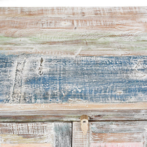 Reclaimed Teak Painted 6 Door Louvre Sideboard From India