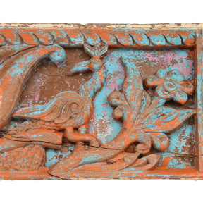 Carved Teak Lintel Panel From Madhya Pradesh - 19th Century