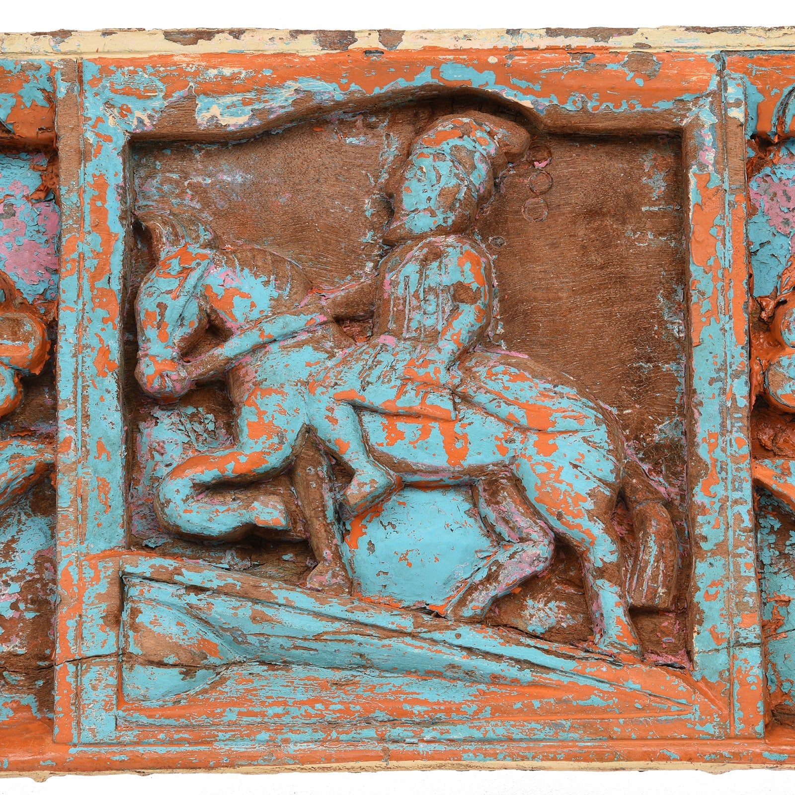 Carved Teak Lintel Panel From Madhya Pradesh - 19th Century