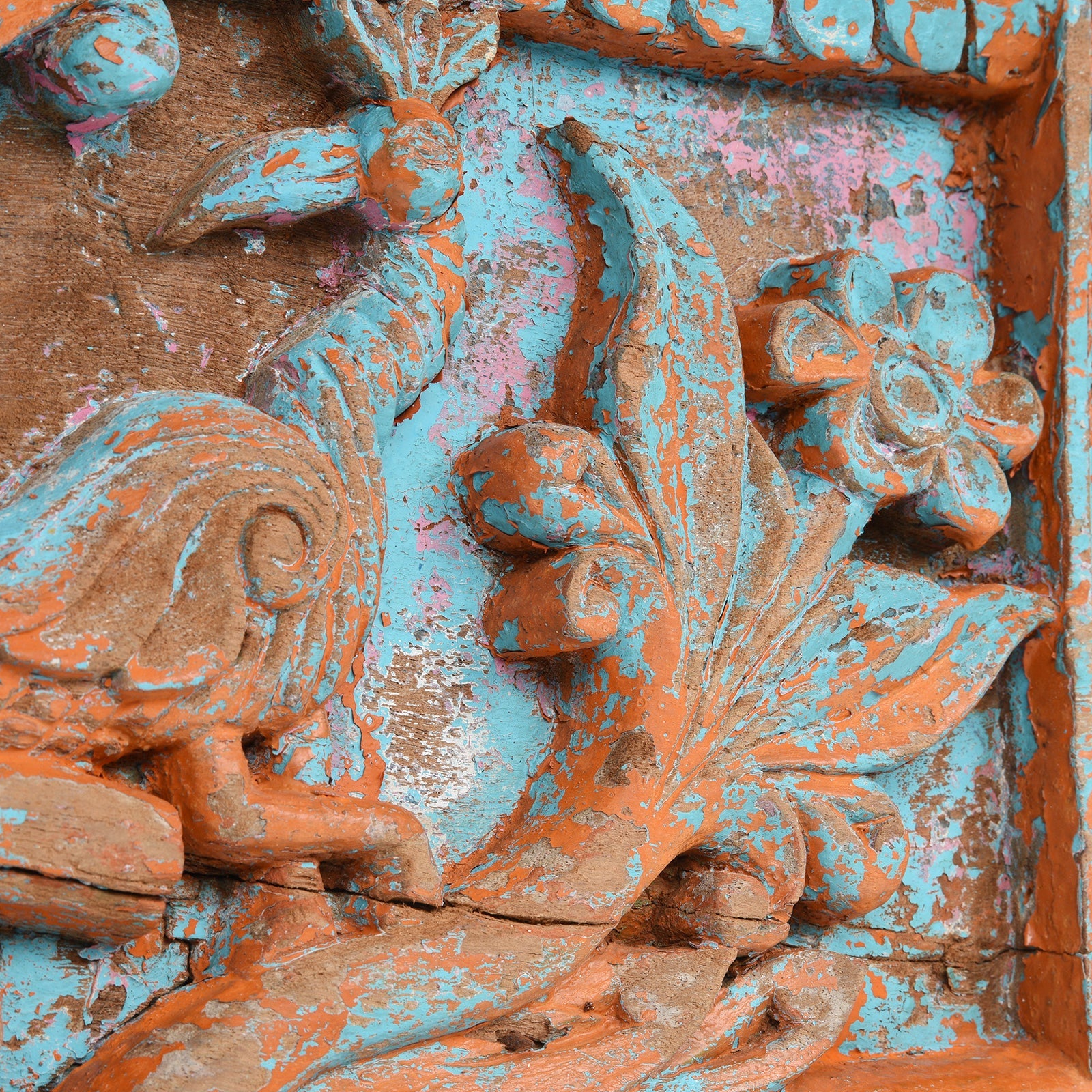 Carved Teak Lintel Panel From Madhya Pradesh - 19th Century
