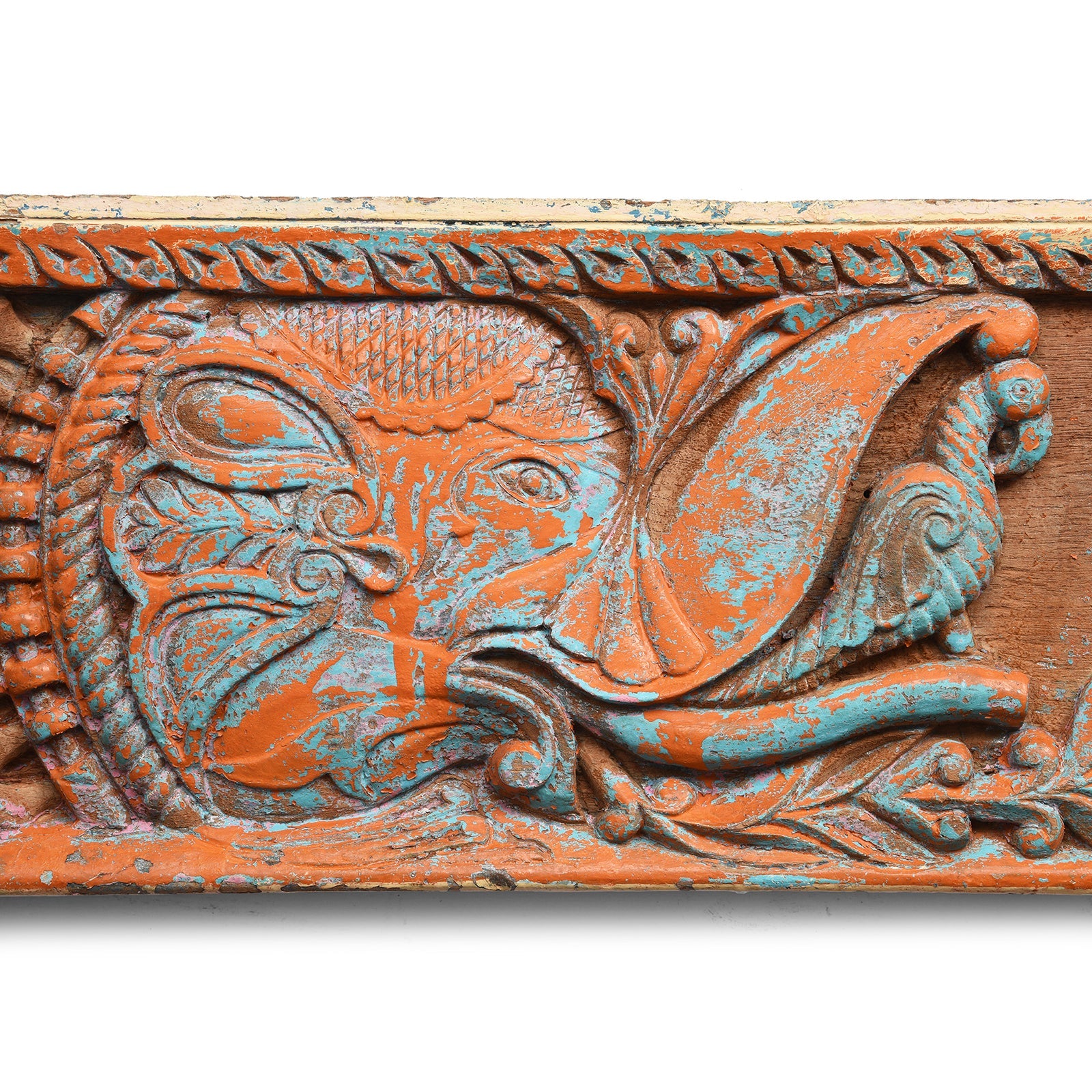 Carved Teak Ganesh Lintel Panel From Madhya Pradesh - 19th Century