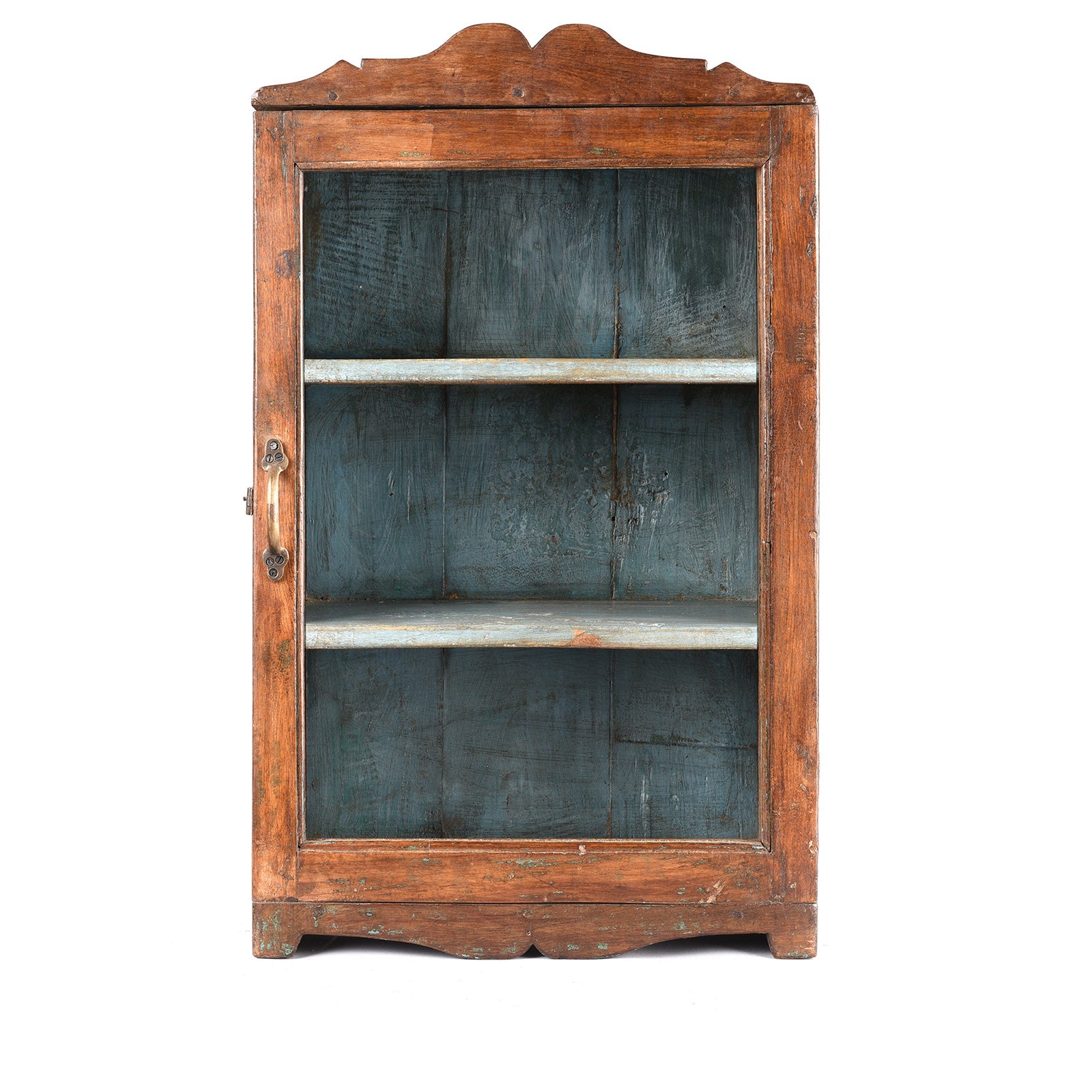 Glazed Teak Wall Cabinet From Gujarat - Ca 1930