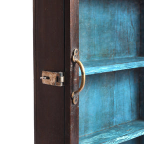 Painted Teak Glazed Wall Cabinet - Ca 1930