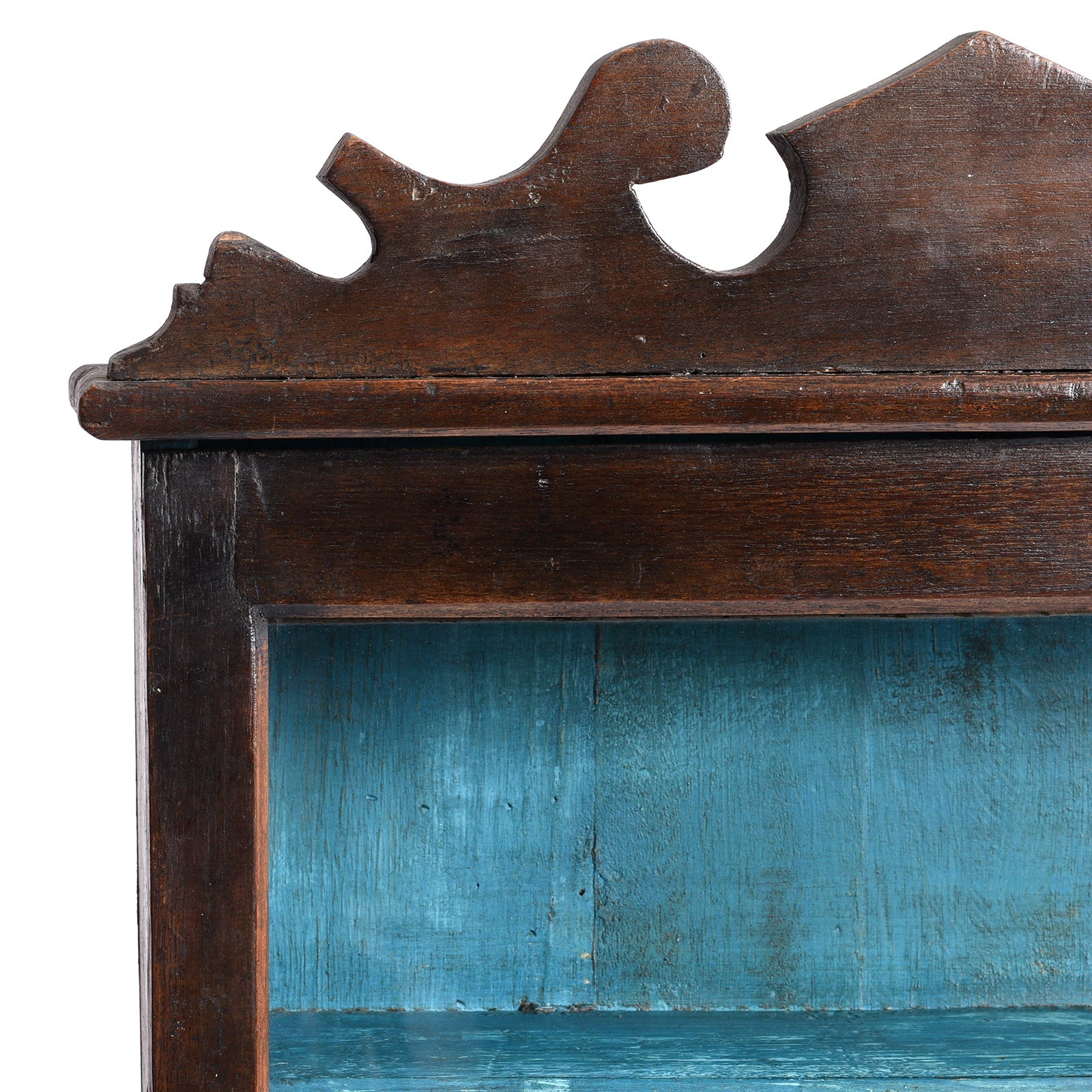 Painted Teak Glazed Wall Cabinet - Ca 1930