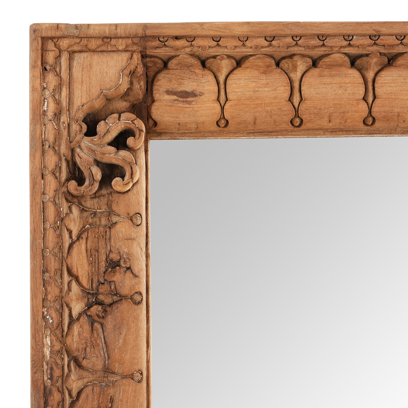 Indian Mirror Made From Reclaimed Teak - 19th Century