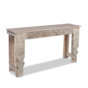 Reclaimed Teak Console Table With Painted Finish