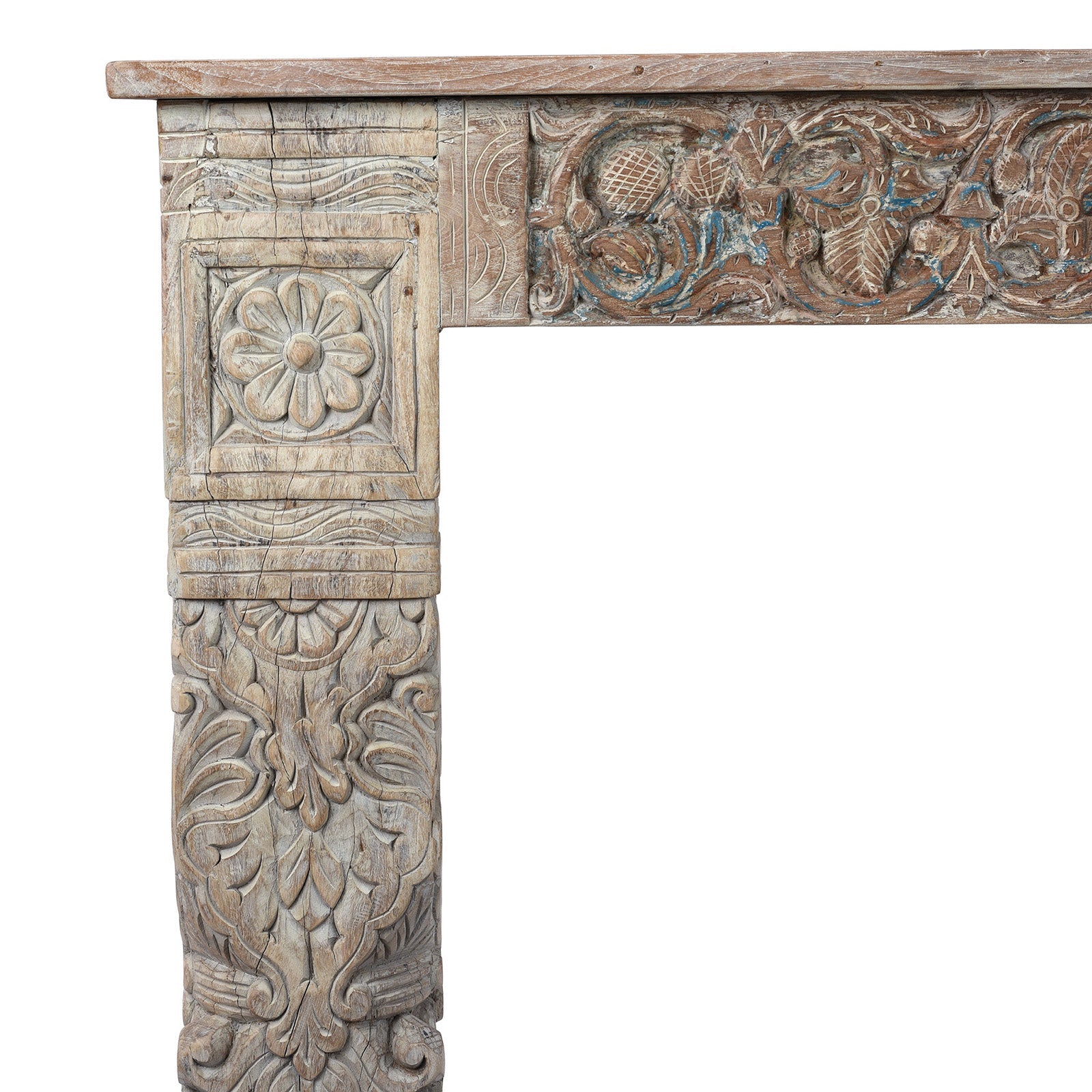 Reclaimed Teak Console Table With Painted Finish