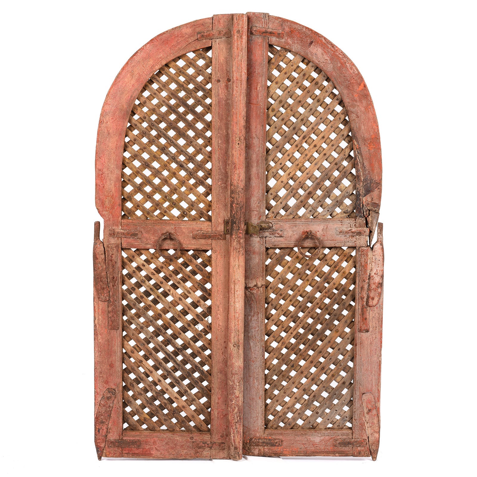Painted Jali Window Shutters From Rajasthan - 19th Century
