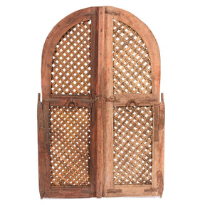 Painted Jali Window Shutters From Rajasthan - 19th Century
