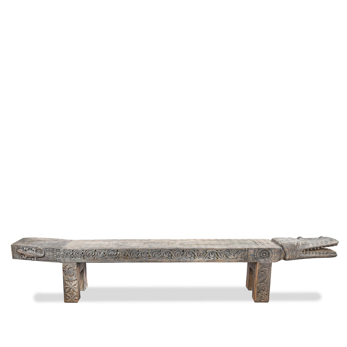 Vintage Crocodile Bench From Kerala