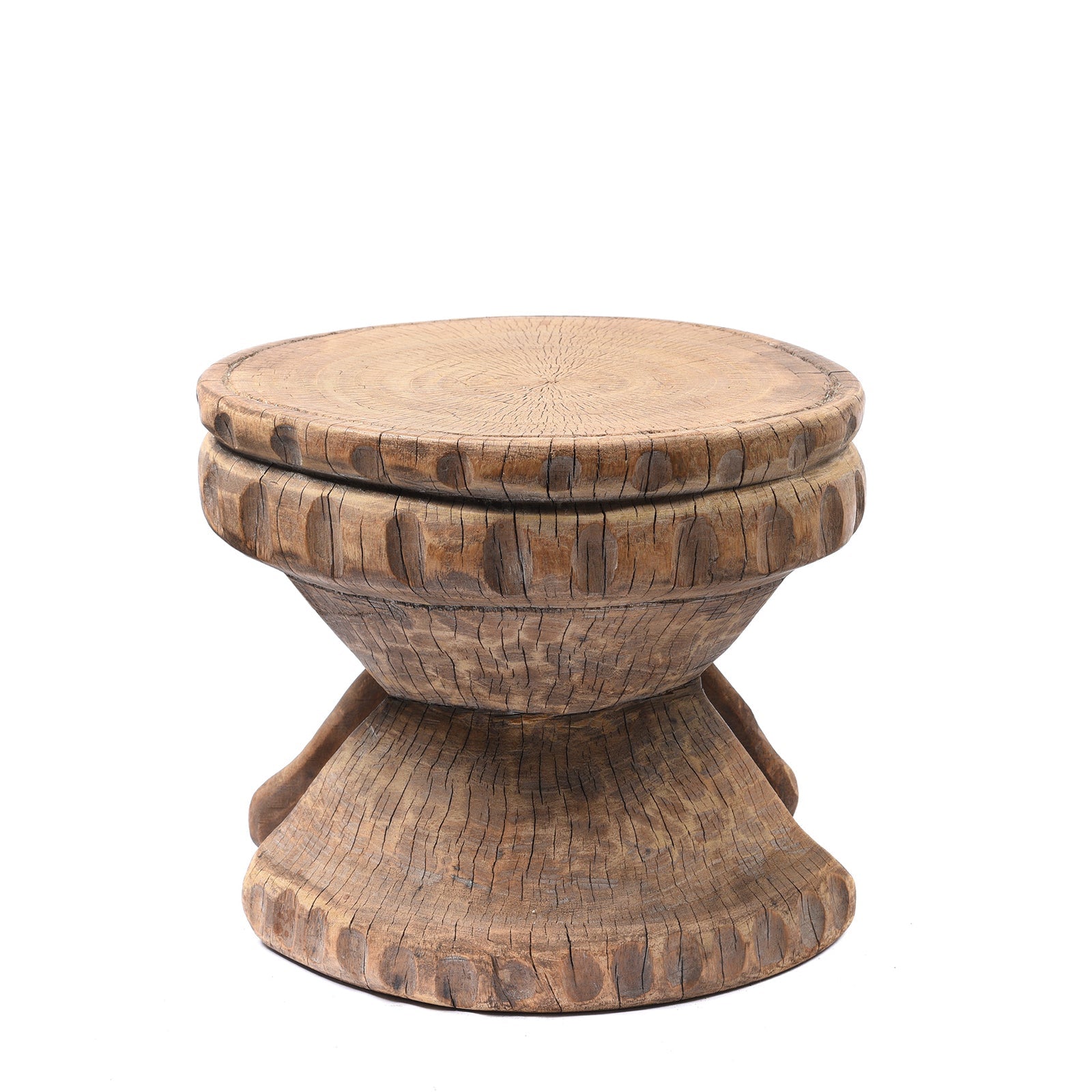 Old Neem Wood Stool From Himachal Pradesh - Circa 1960's