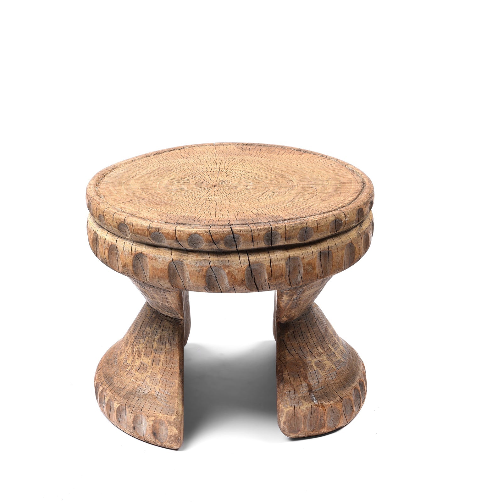 Old Neem Wood Stool From Himachal Pradesh - Circa 1960's