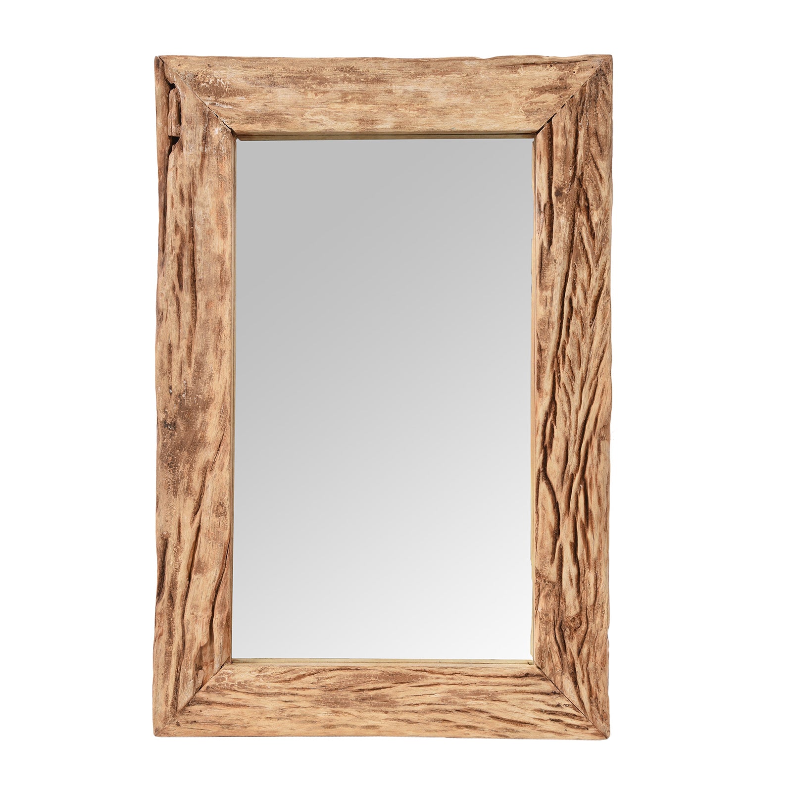 Rustic Bleached Driftwood Mirror