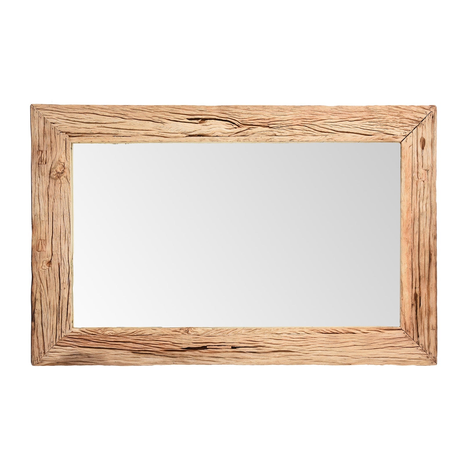 Rustic Bleached Driftwood Mirror