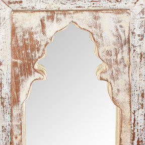 White Painted Mihrab Mirror Made From Old Teak