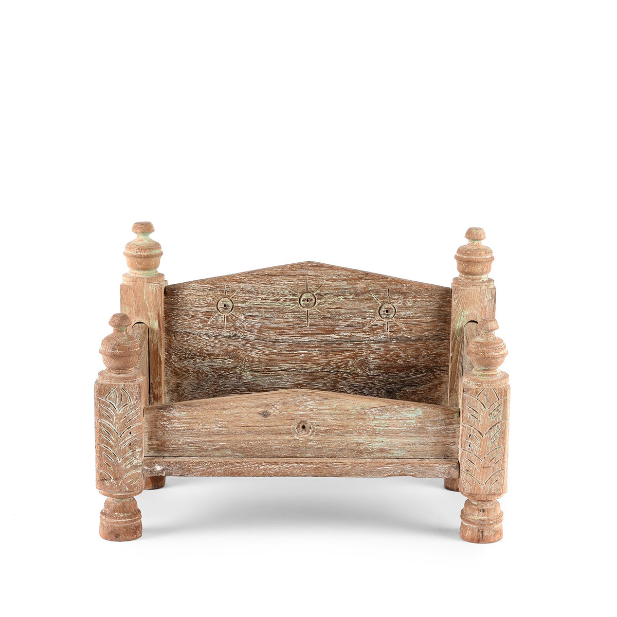 Vintage Teak Singhasan - Ca 1950's
