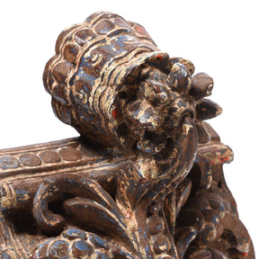 Carved Teak Corbel From Maharashtra - 19th Century