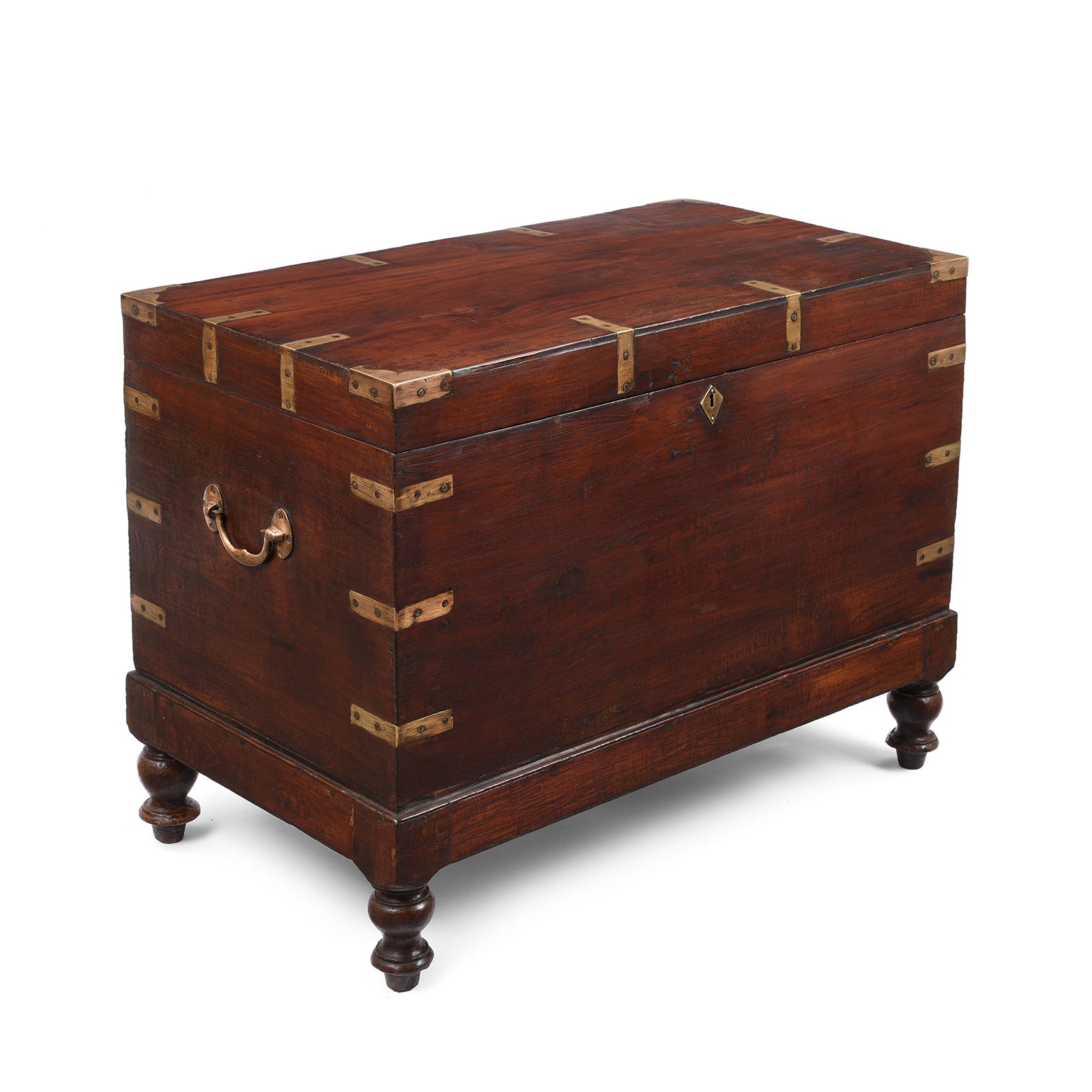 Brass Bound Military Chest From South India  - 19th Century
