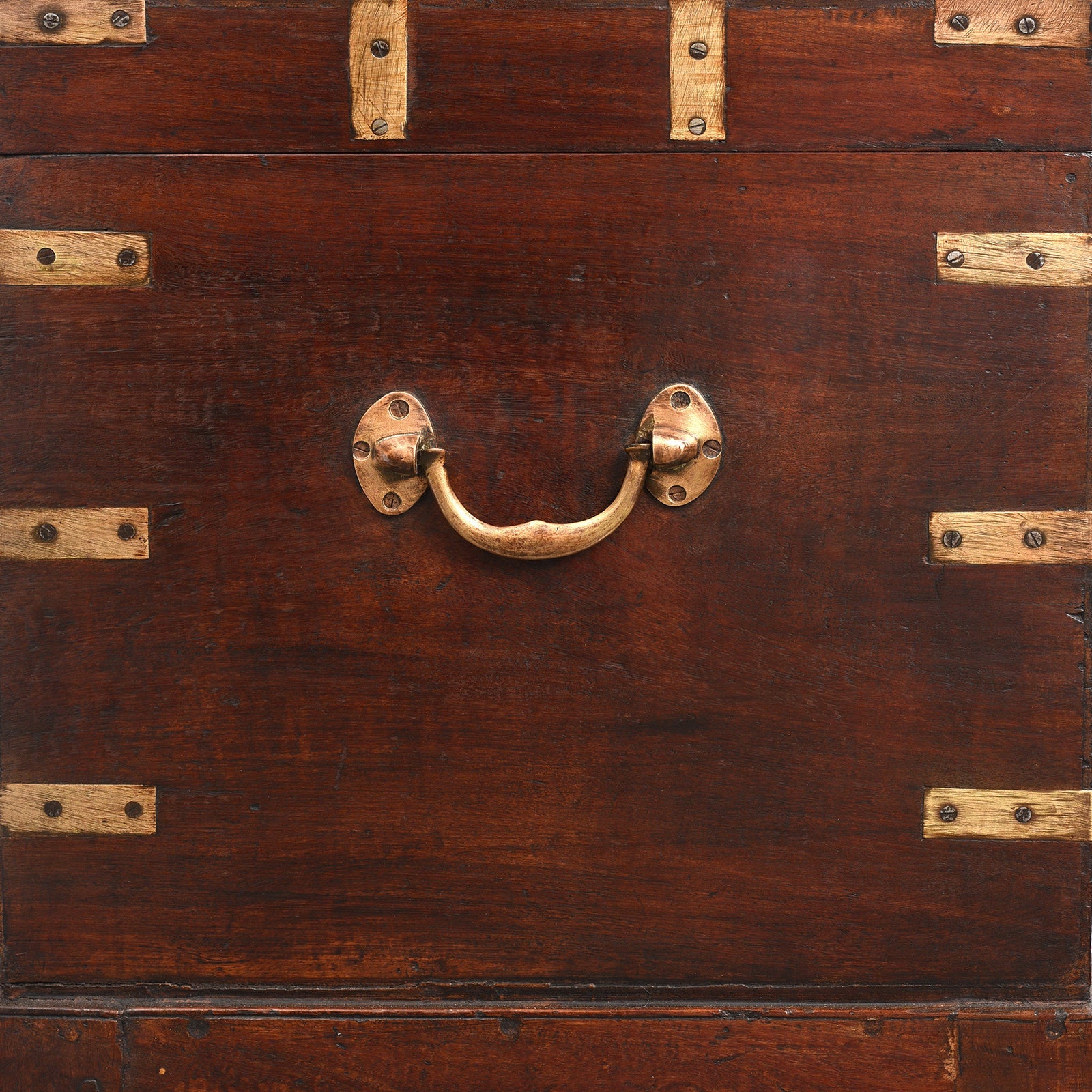 Brass Bound Military Chest From South India  - 19th Century