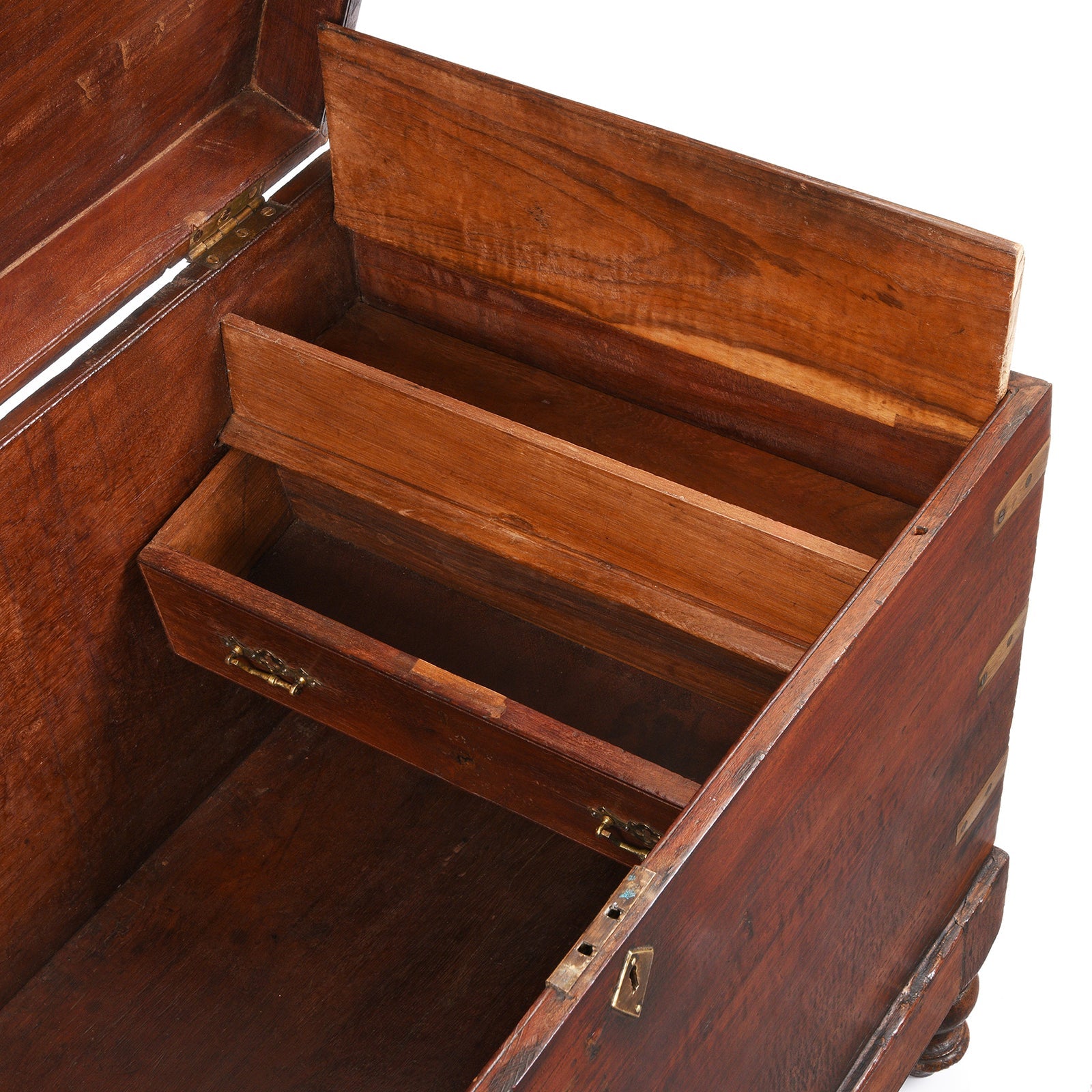 Brass Bound Military Chest From South India  - 19th Century