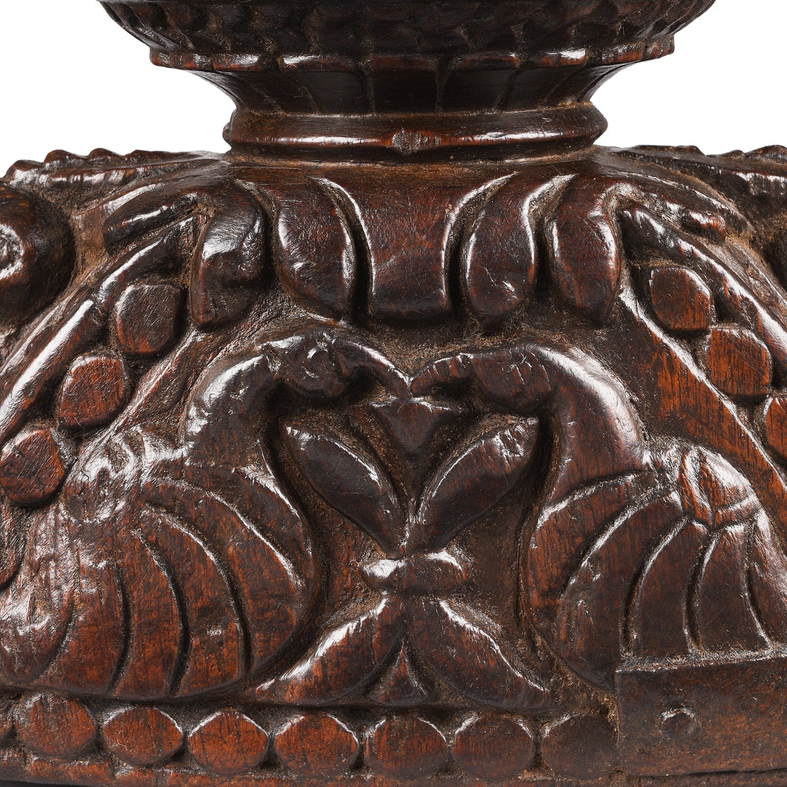 Carved Teak Seed Drill From Gujarat - Ca 1920