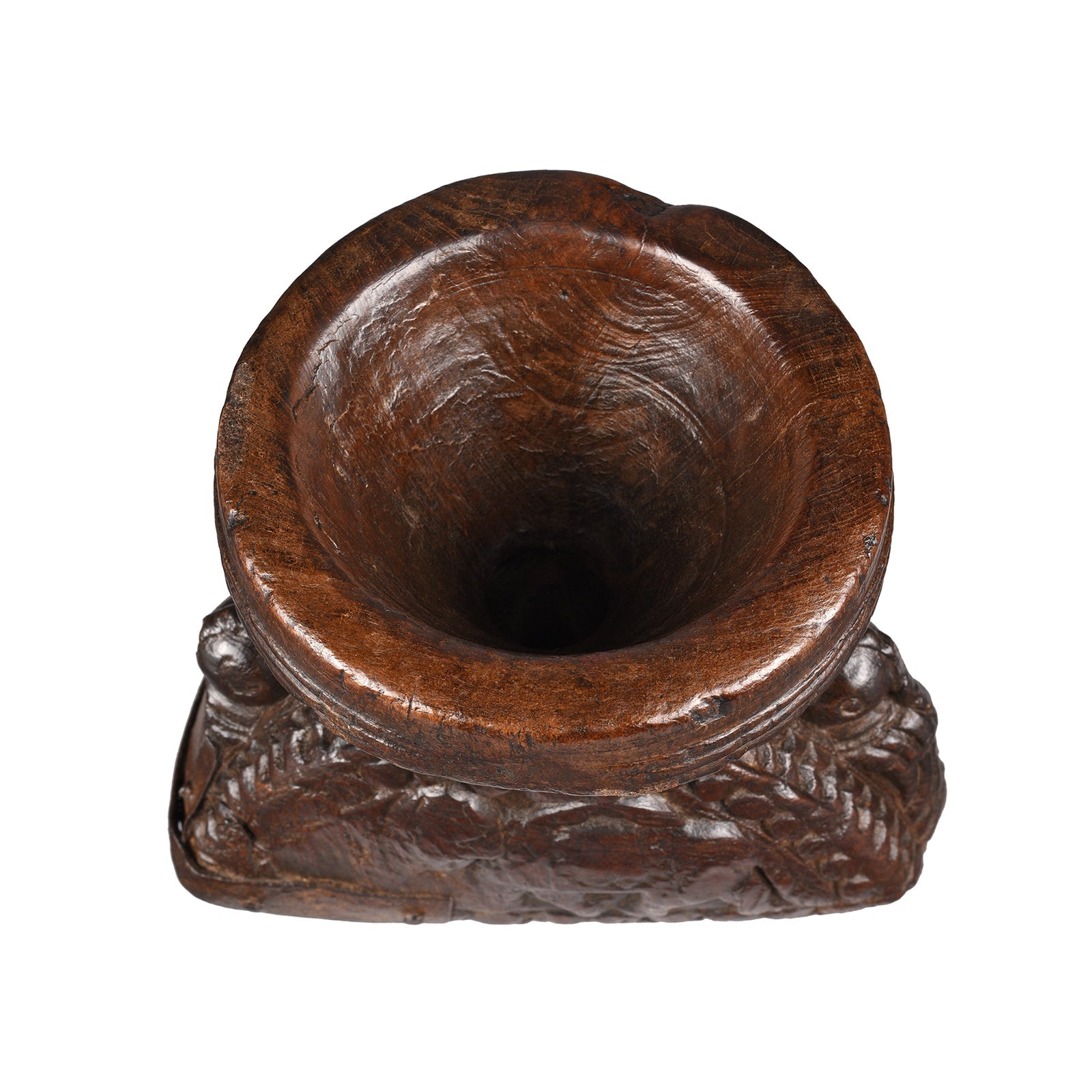 Carved Teak Seed Drill From Gujarat - Ca 1920