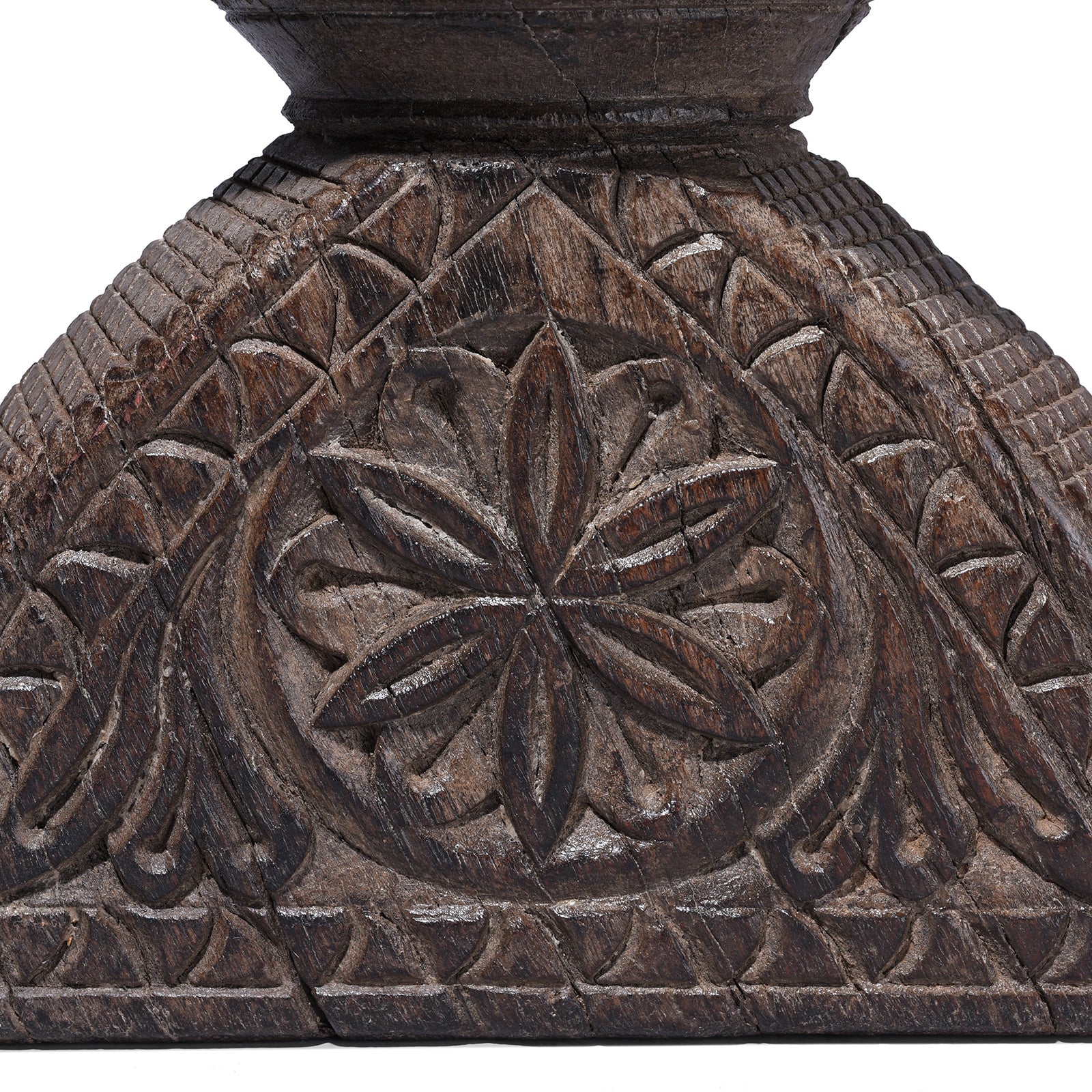 Carved Teak Seed Drill From Gujarat - Ca 1920