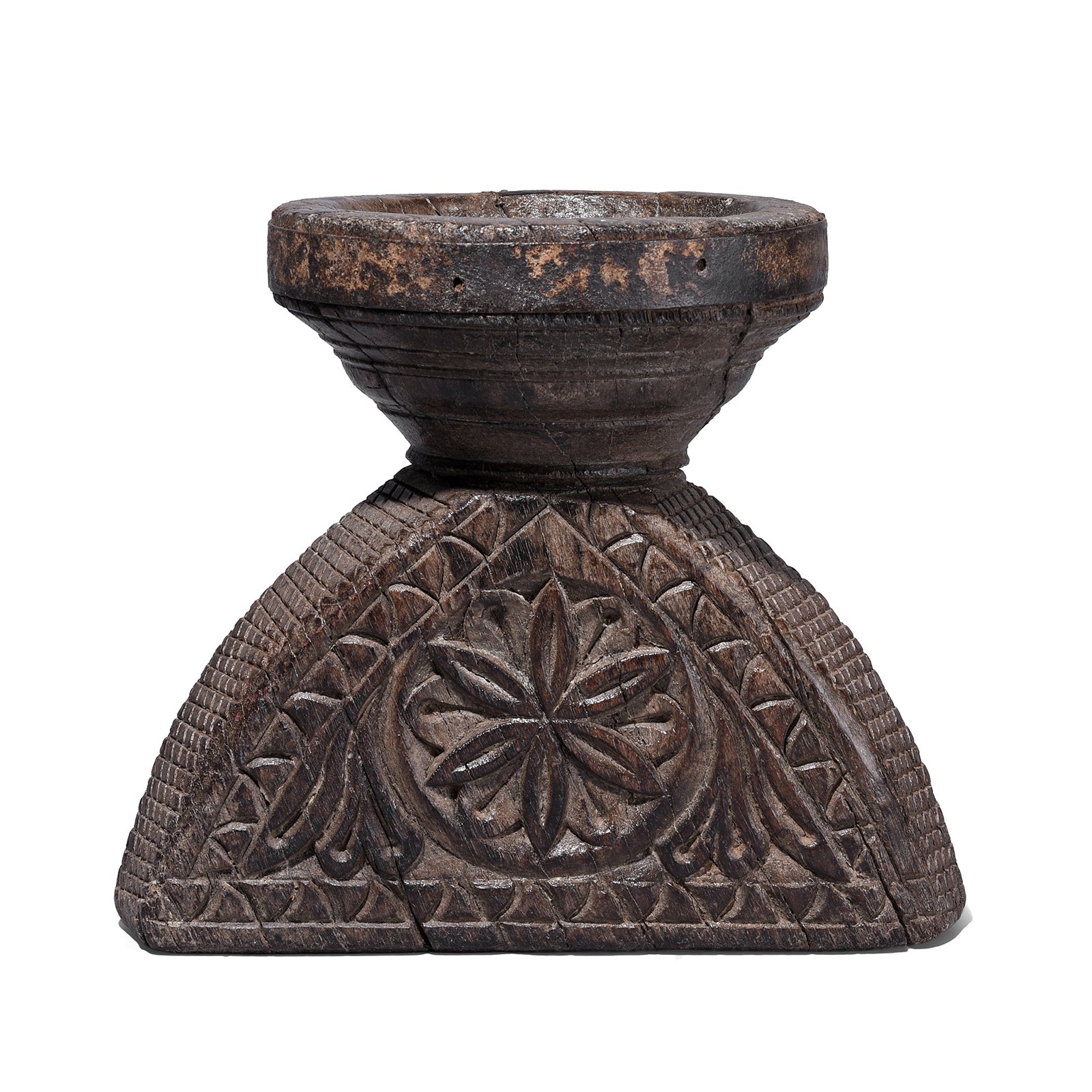 Carved Teak Seed Drill From Gujarat - Ca 1920