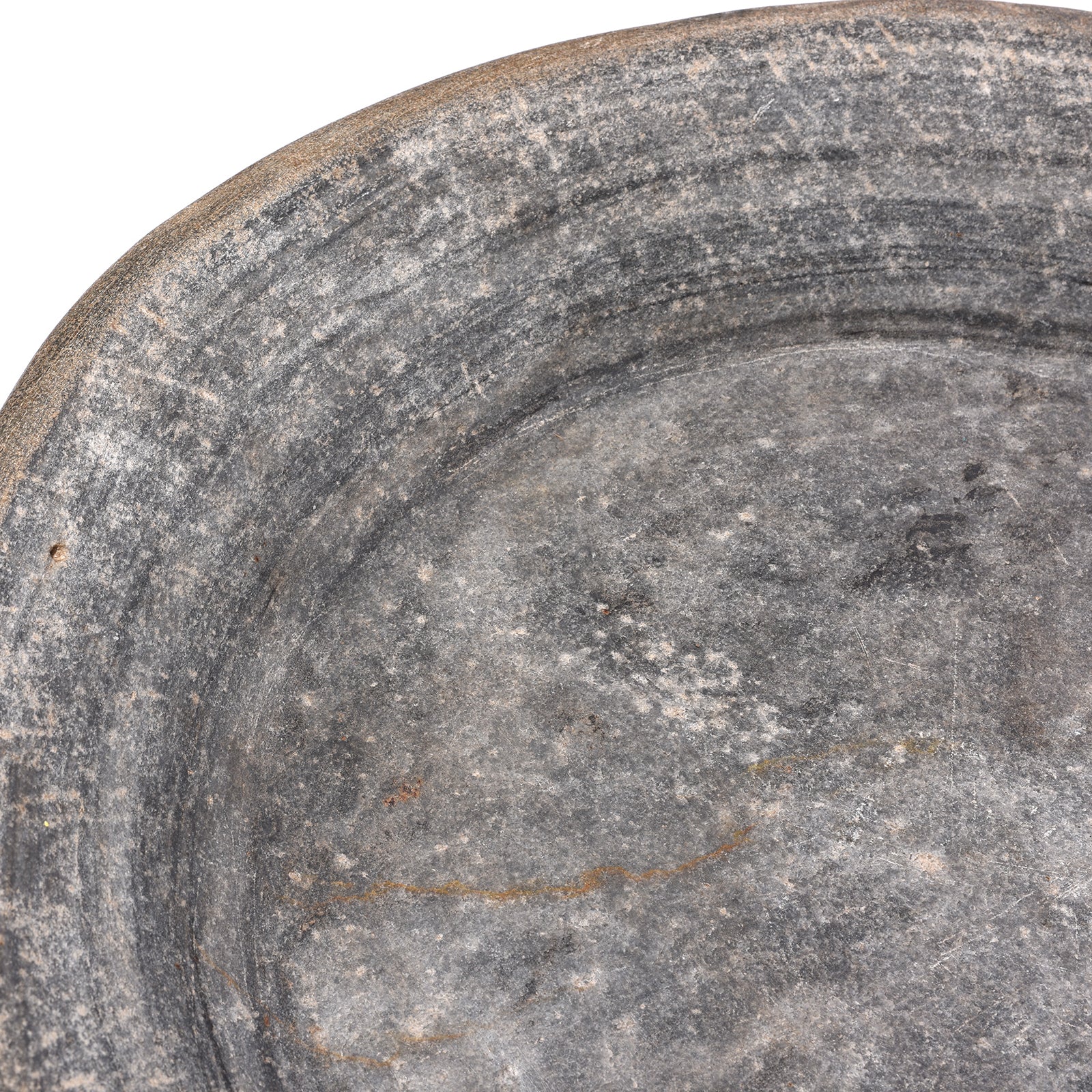 Carved Grey Marble Parath From Rajasthan - Ca 1910