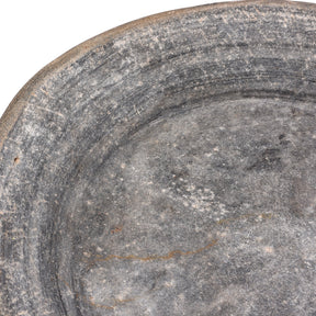 Carved Grey Marble Parath From Rajasthan - Ca 1910