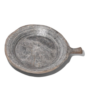 Carved Grey Marble Parath From Rajasthan - Ca 1910