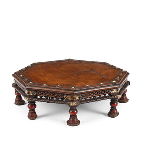 Octagonal Bajot Low Table From Rajasthan - 19th Century