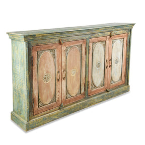 Pastel Painted  Sideboard Made From Reclaimed Teak