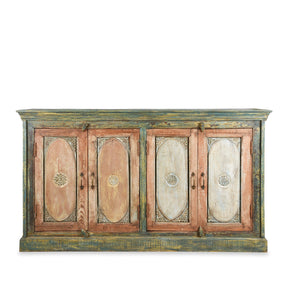 Pastel Painted  Sideboard Made From Reclaimed Teak
