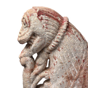 Carved Stone Lion From Gujarat - 19th Century