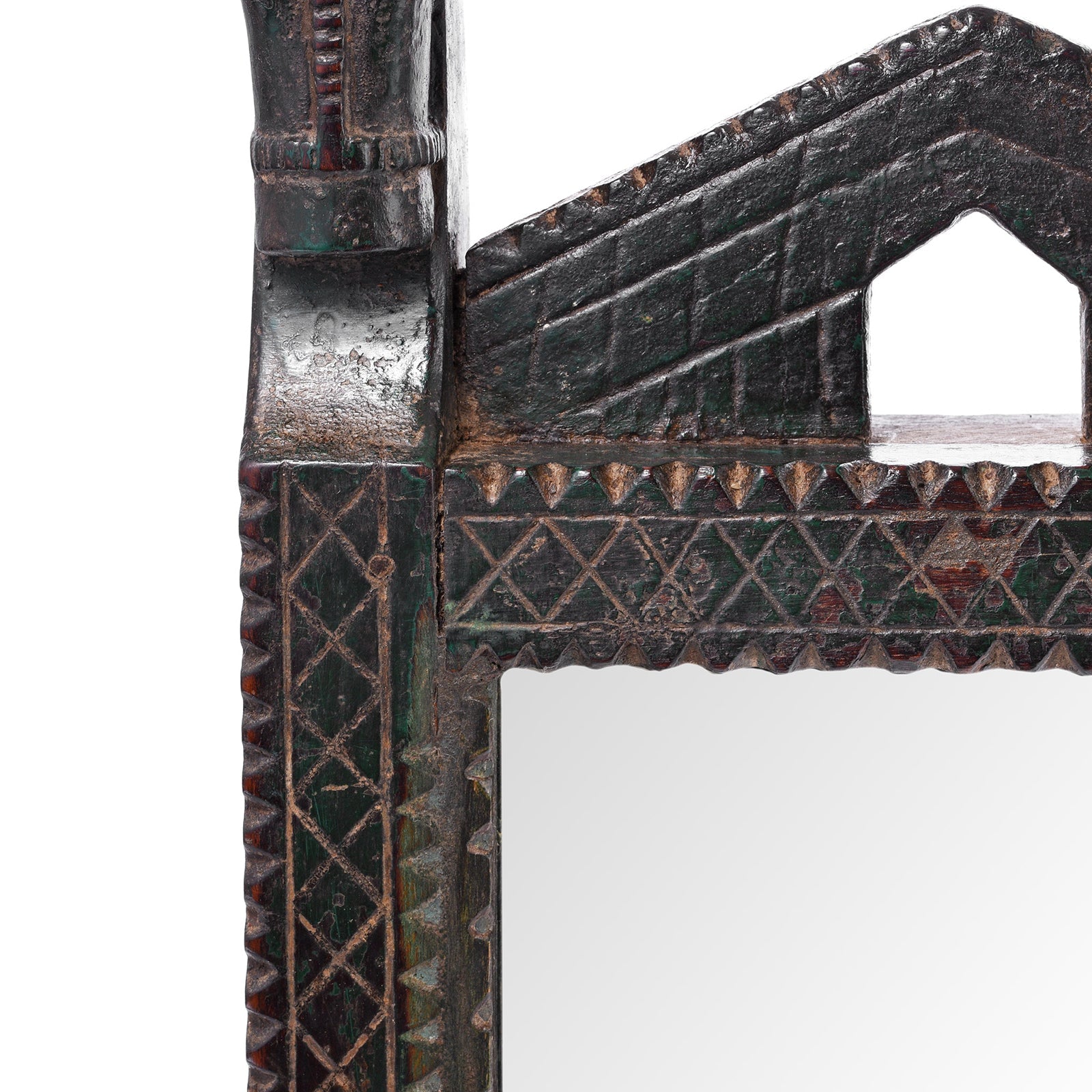 Carved Mirror From The Banswara Tribal Region - 19th Century