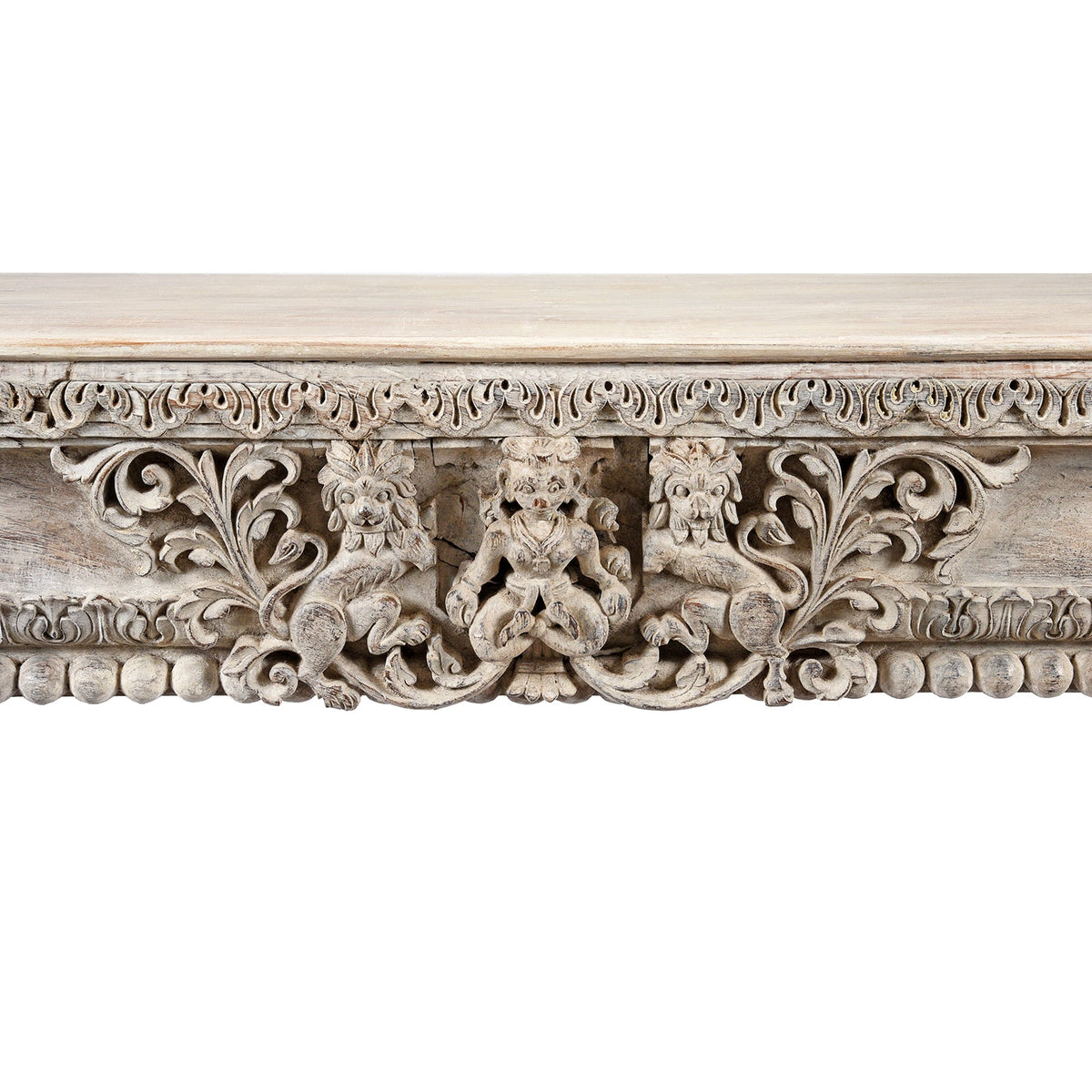 White Painted Console Table Made From Reclaimed Teak