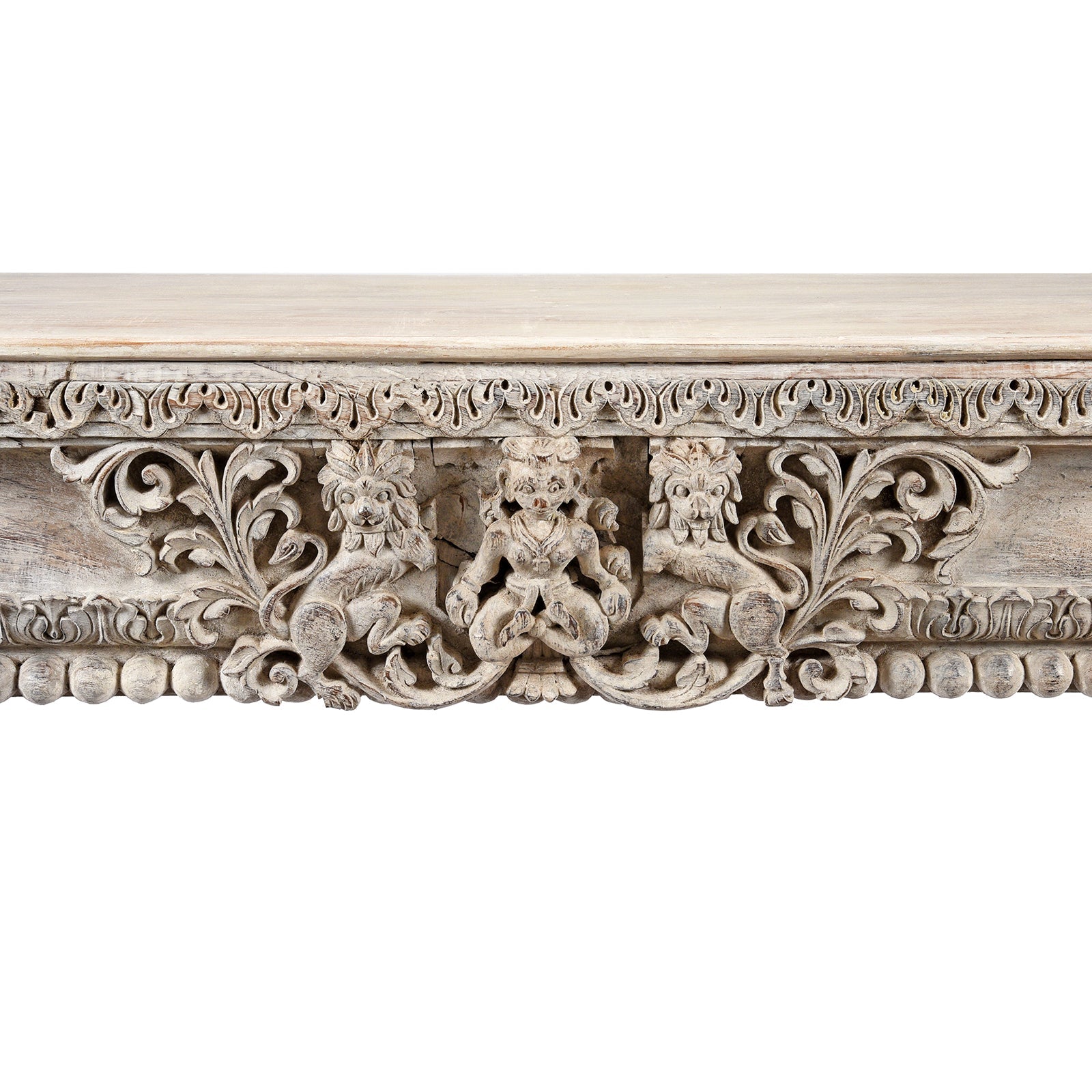 White Painted Console Table Made From Reclaimed Teak