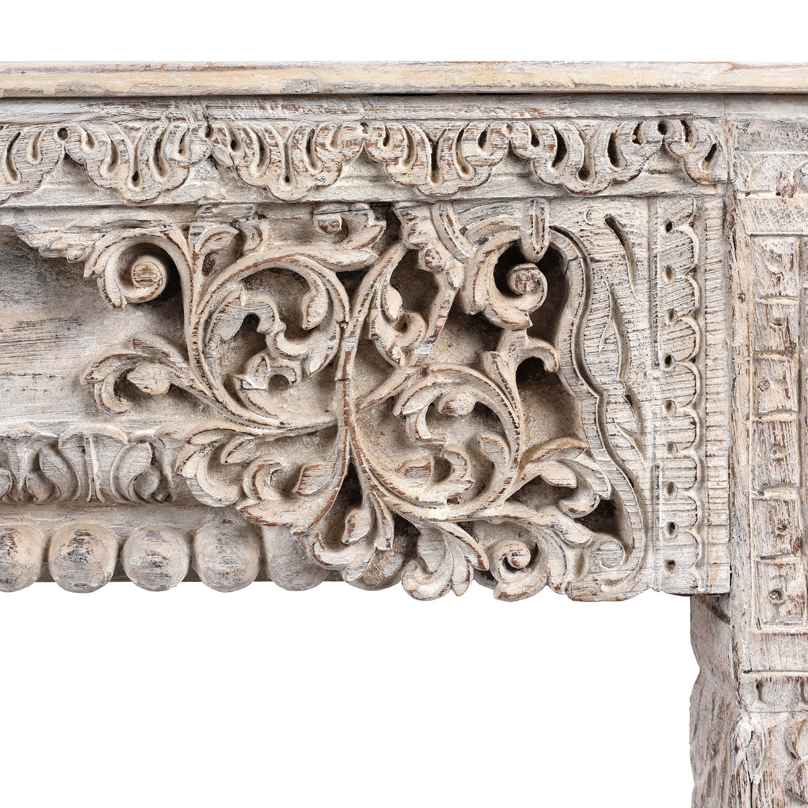 White Reclaimed Teak Console Table