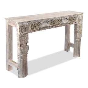 White Reclaimed Teak Console Table