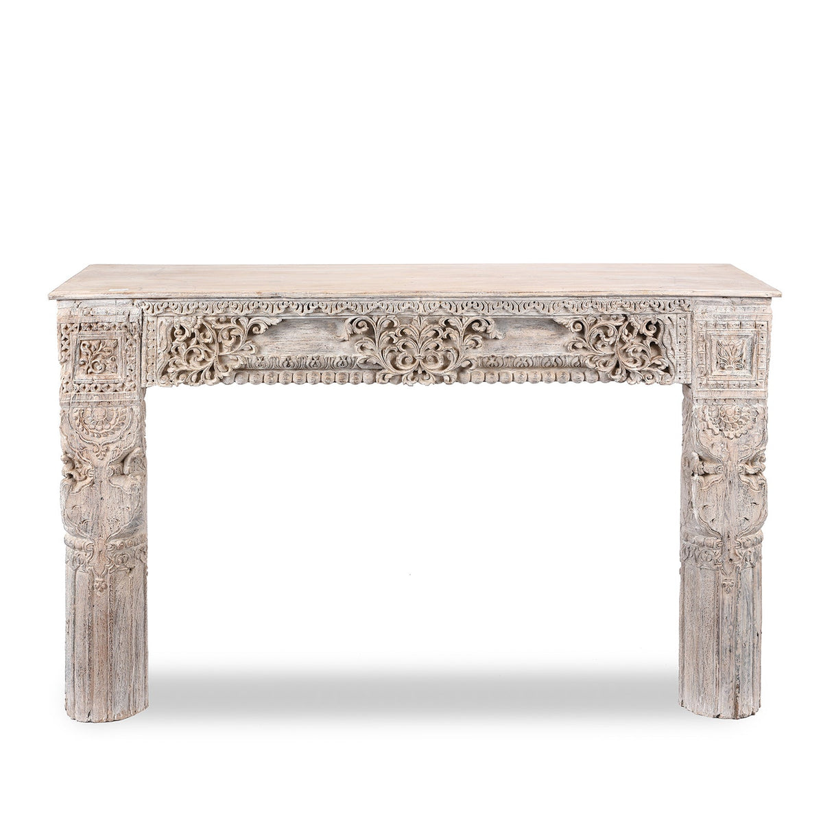 White Reclaimed Teak Console Table