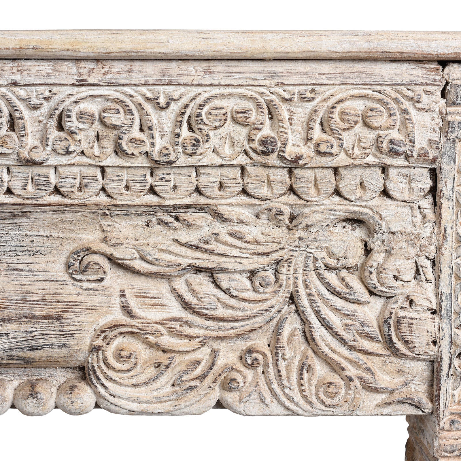 Large Painted Console Table Made From Reclaimed Teak