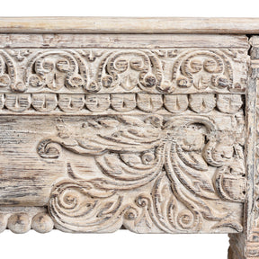 Large Painted Console Table Made From Reclaimed Teak