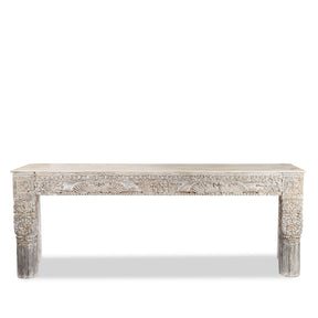 Large Painted Console Table Made From Reclaimed Teak