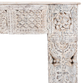 White Painted Console Table Made From Reclaimed Teak
